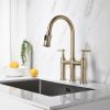 Transition bridge kitchen faucet with pull-down nozzle